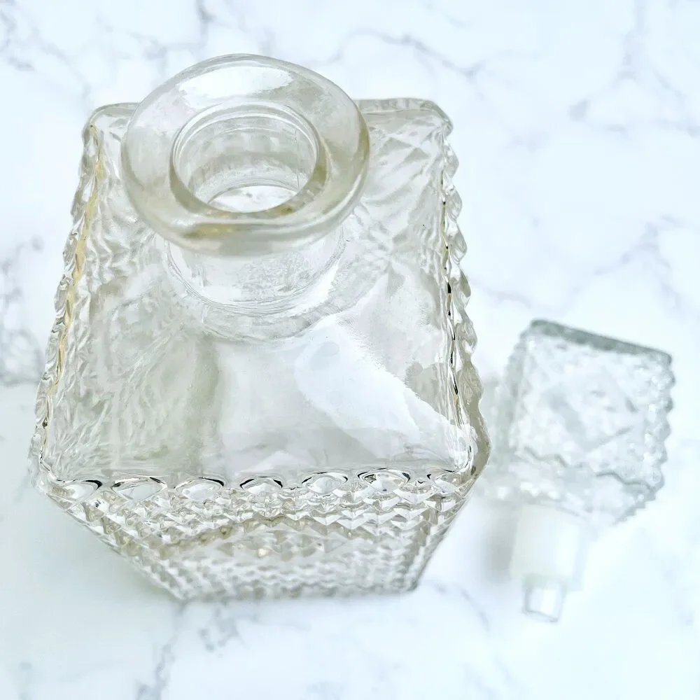 Vintage 1960s I.W. Harper Diamond Point Clear Cut Scotch Rye Liquor Decanter